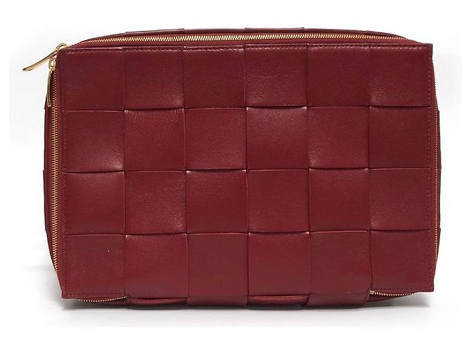 Bottega Veneta Clutch da Viaggio Rosso Scuro