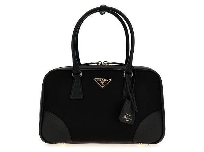 Prada Tote de nylon Saffiano Medium Lina Negro