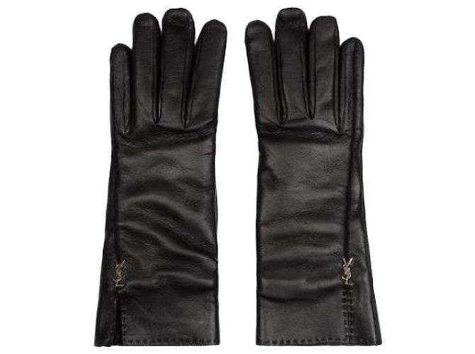 Saint Laurent CASSANDRE Handschuhe Schwarz 