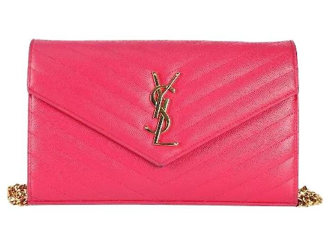 Saint Laurent Bolsa transversal WOC em couro rosa