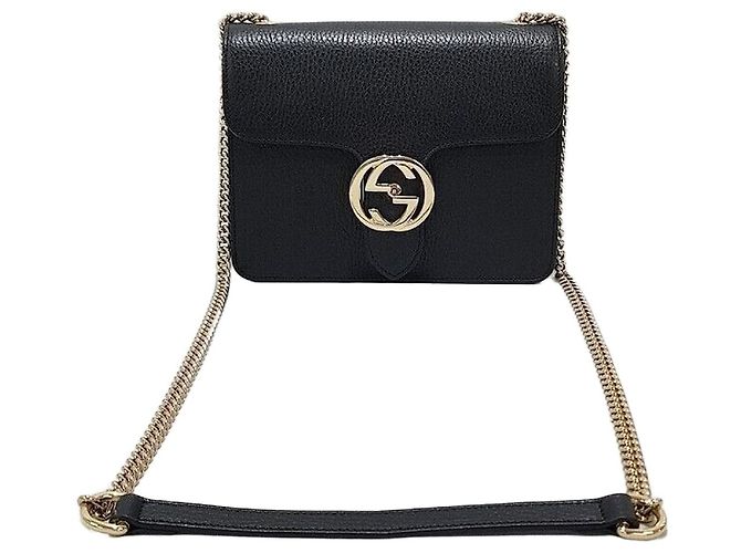 Gucci Interlocking Chain Shoulder Bag Small Black