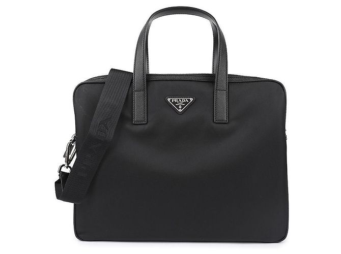Prada Pasta de documentos em nylon Preto