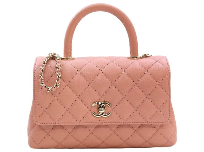 Chanel Coco Handle Caviar Petit Rose Or