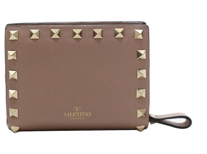Valentino Rockstud Compact Wallet Indie Pink