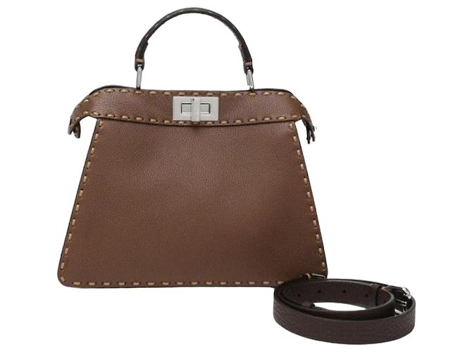 Fendi Borsa Peekaboo Small Vedi AYDI Marrone