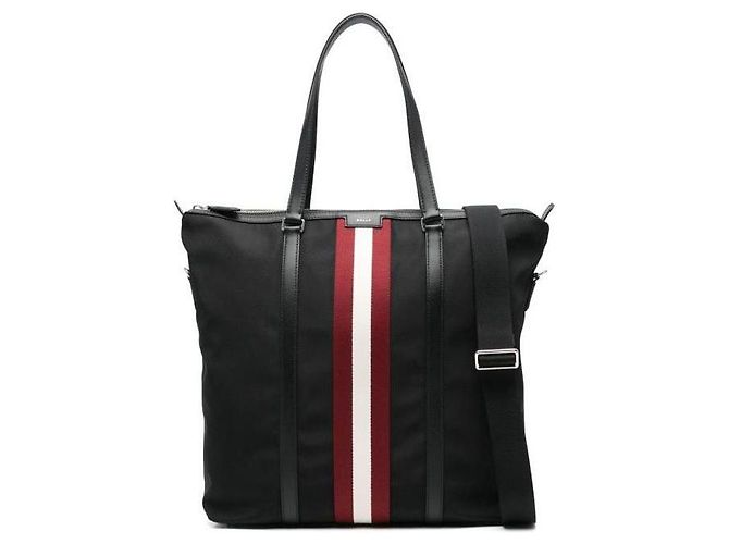 Bally Nylon Tote Bag Black