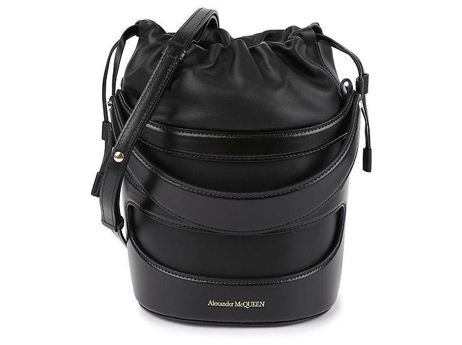 Alexander Mcqueen Borsa a secchiello Rise Nero 