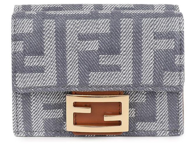 Fendi Micro Baguette Tri-fold Blue