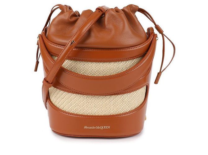 Alexander Mcqueen Borsa a secchiello Rise Marrone 