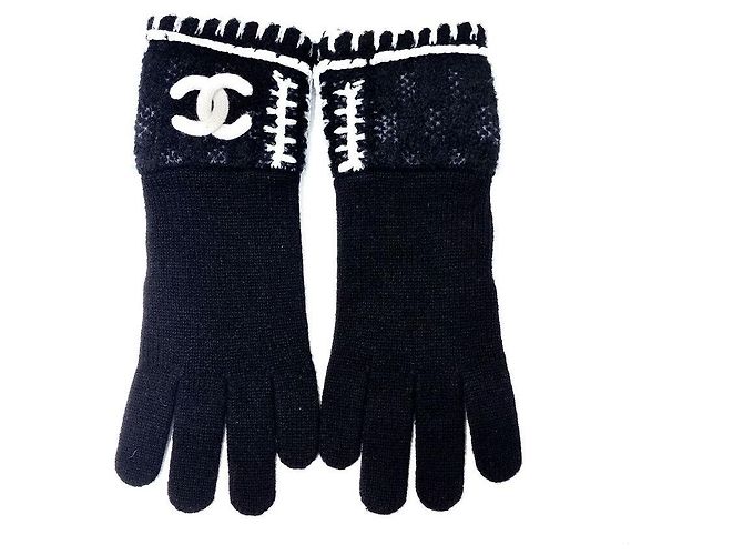 Chanel Guantes de cachemira Negro