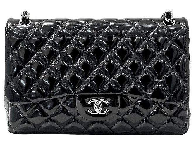 Chanel Patent Classic Jumbo Noir