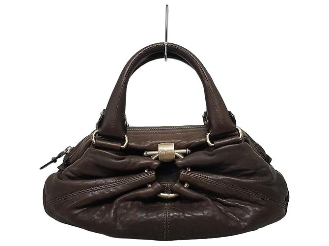 Salvatore Ferragamo Bolsa tote de couro marrom