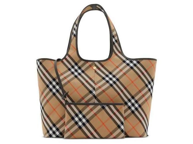 Burberry Medium Check Tote Bag White