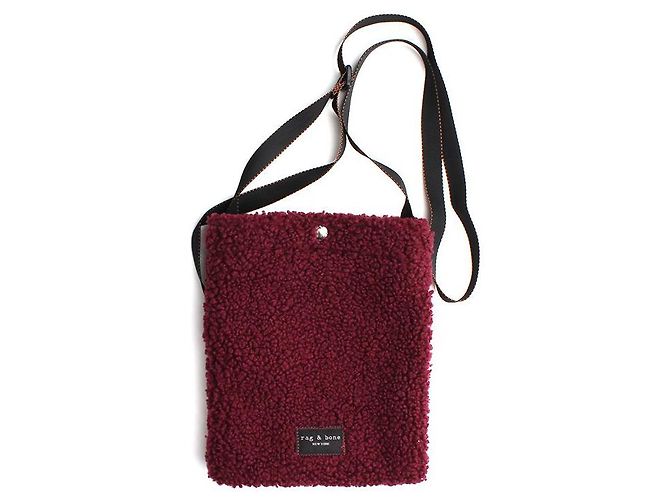 Rag & Bone Borsa a tracolla in pile bordeaux Rosso