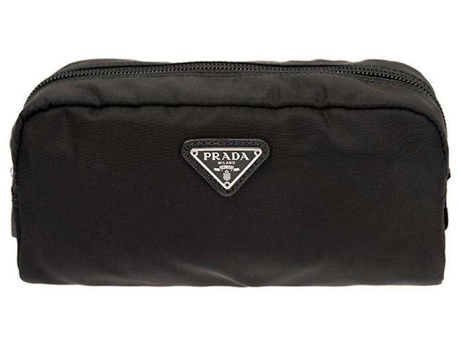 Prada Tesuto Triangle Logo Pouch Medium Black