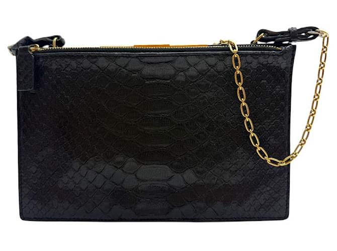 Céline Python Mini Umhängetasche Schwarz 
