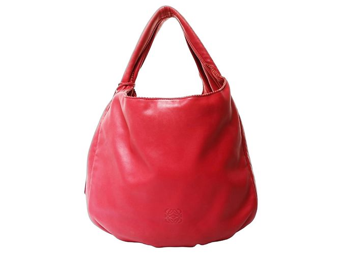 Borsa a Spalla in Pelle Morbida Anagram Loewe Rosso