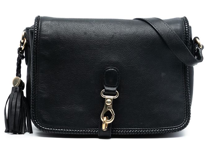 Cruzada Marrakech de cuero negro de Gucci
