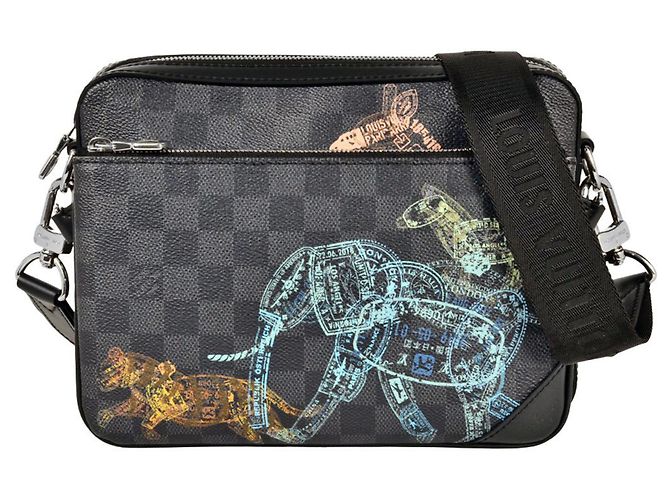 Bolsa de Ombro Trio da Louis Vuitton Preto Damier ebene
