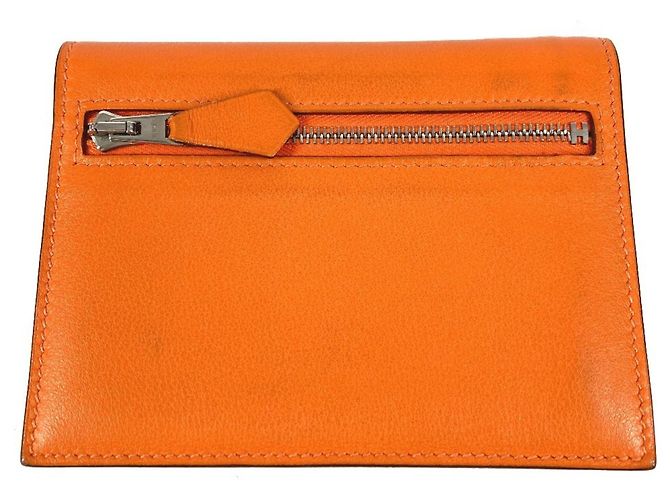 Carteira Compacta Zip Zap Hermès Laranja