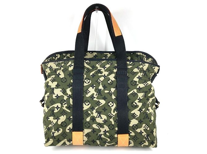 Sac Tray Camouflage Monogram Louis Vuitton Noir Vert