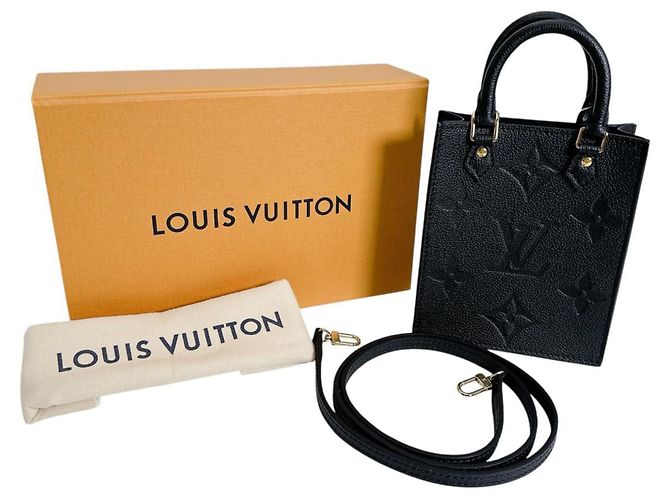 Borsa a Spalla Petite Sac Plat Monogram Empreinte Louis Vuitton Nero
