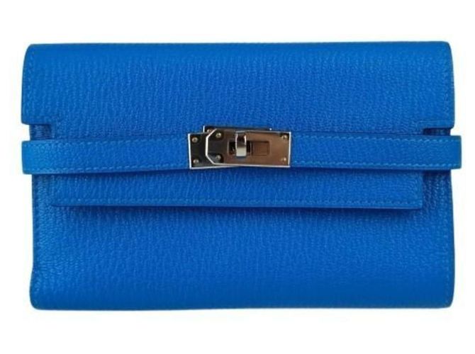 Hermès Hermes Kelly Deprien Medium Wallet Blue