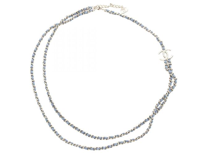 Timeless Cinto de denim com o logo Coco da Chanel Azul