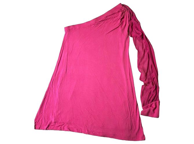 Twin Set Schockierend pinkes Ein-Schulter-Kleid