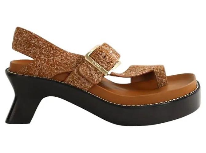 Loewe Camel-Leder-Sandalen Kamel