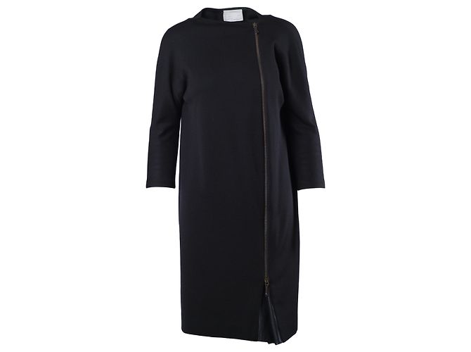Autre Marque Vestido combo em couro sintético de lã Dušan Preto