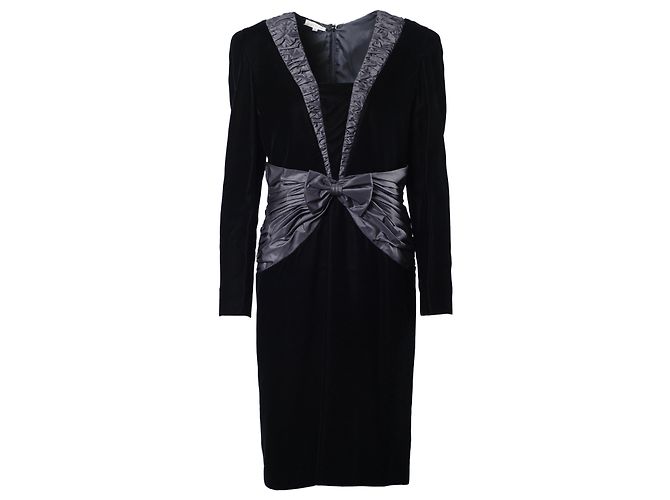 Autre Marque Jeunesse Schwarzes Kleid Schleife Satin
