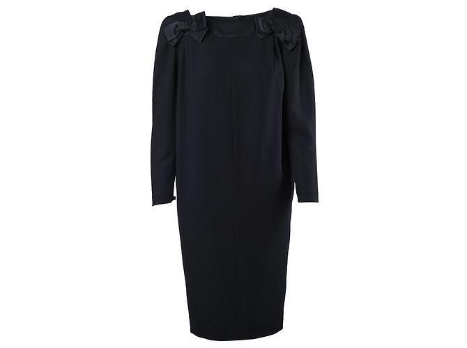 Robe Vintage Guy Laroche à Flocons Noirs