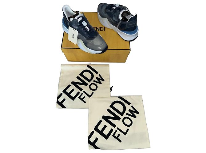 Baskets Fendi Flow en nylon et cuir
