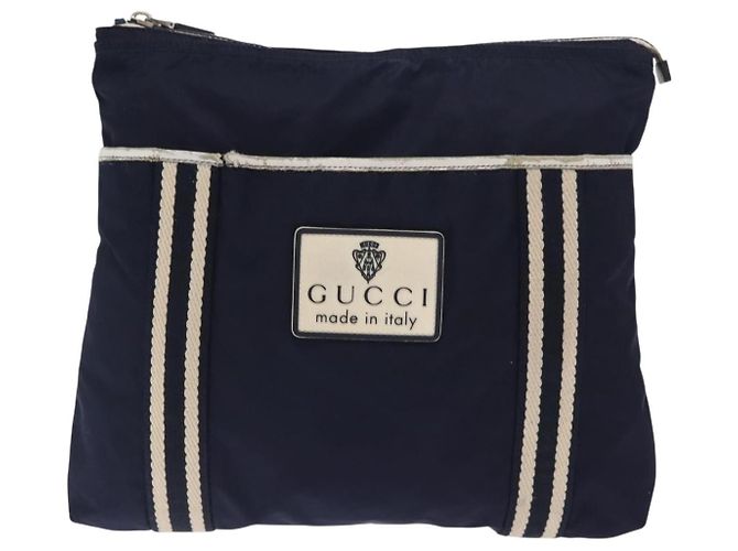 Gucci Vintage GG Coated Canvas Medium Blu navy