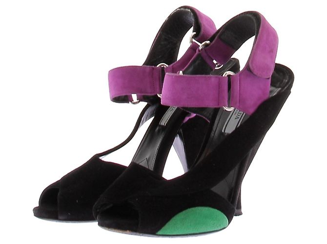 Prada Three-tone Suede Sandals Size 38 Multiple colors