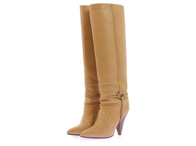Botas Isabel Marant de couro bege