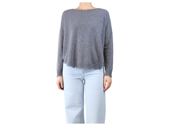 Autre Marque Grau beschädigter Kaschmir-Pullover - Größe S 