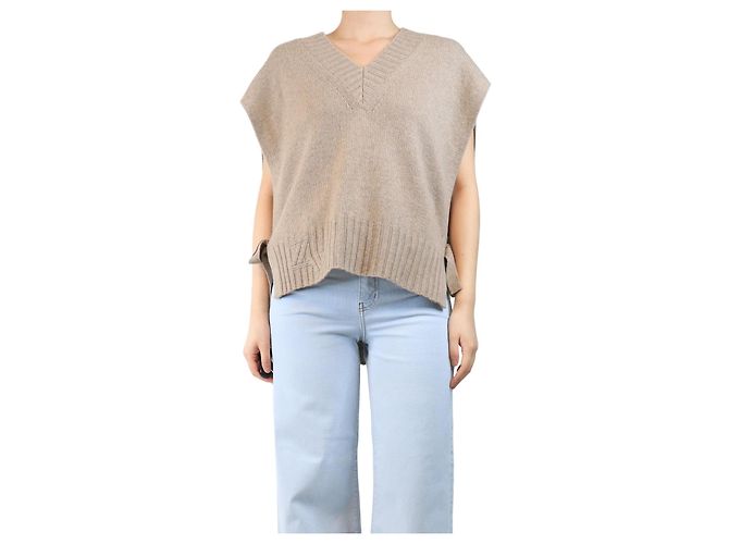Zadig & Voltaire Neutrale V-Ausschnitt Strickweste - Größe S 