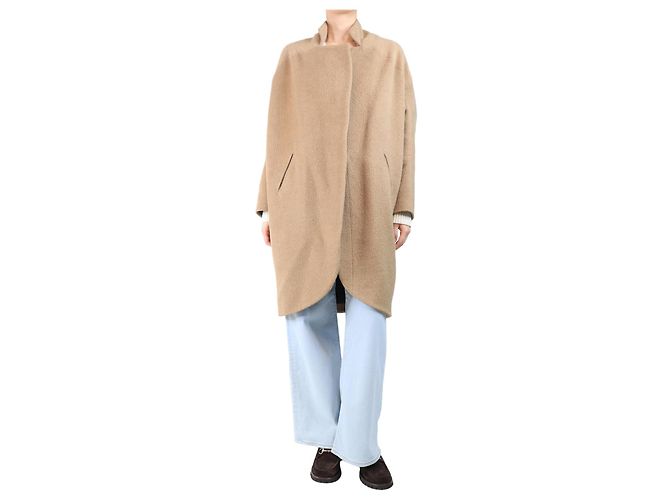 Autre Marque Beige lama and wool-blend coat - size UK 12