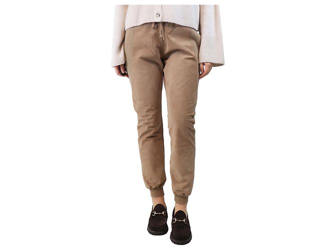 Joseph Calças jogger de camurça marrom - tamanho XL
