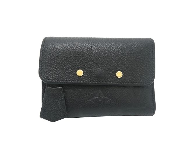 Louis Vuitton Portefeuille Pont Neuf Compact Women's Tri-fold Wallet Black
