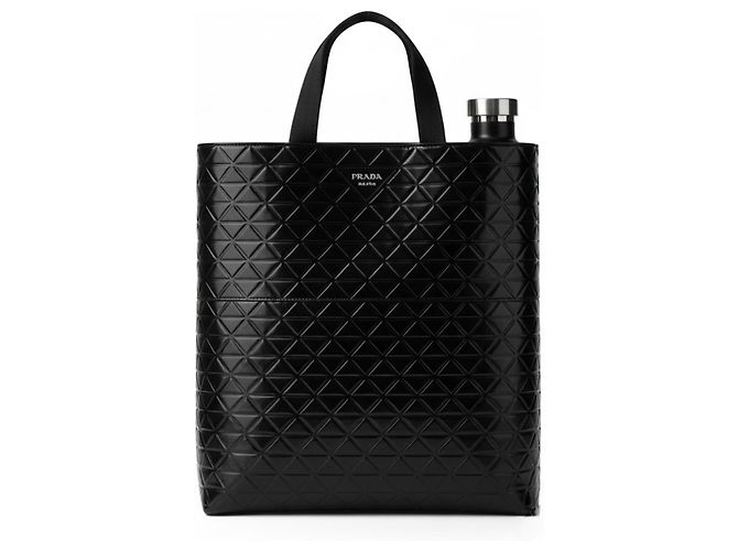 Borsa Tote Prada in pelle Spazzolato nera Nero