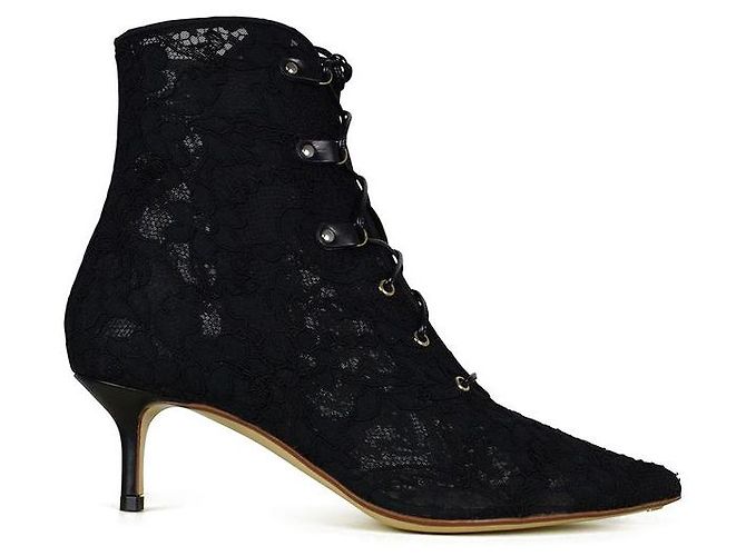 Francesco Russo Botas de encaje Negro