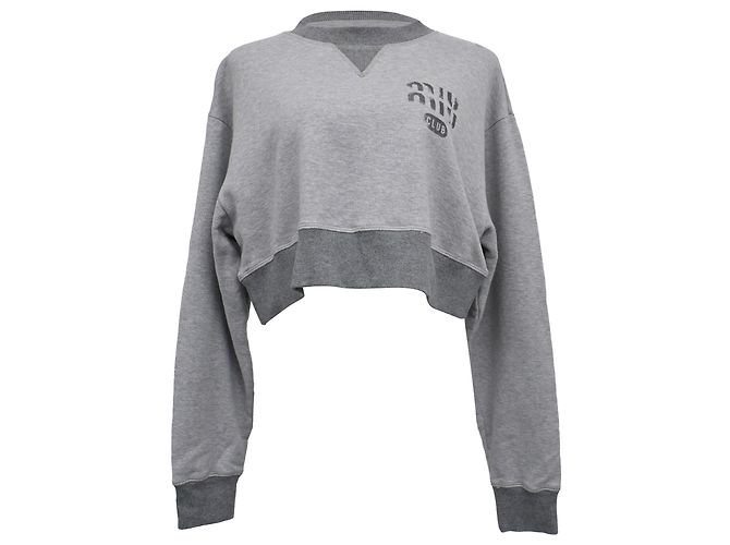Felpa Miu Miu in Cotone Grigio