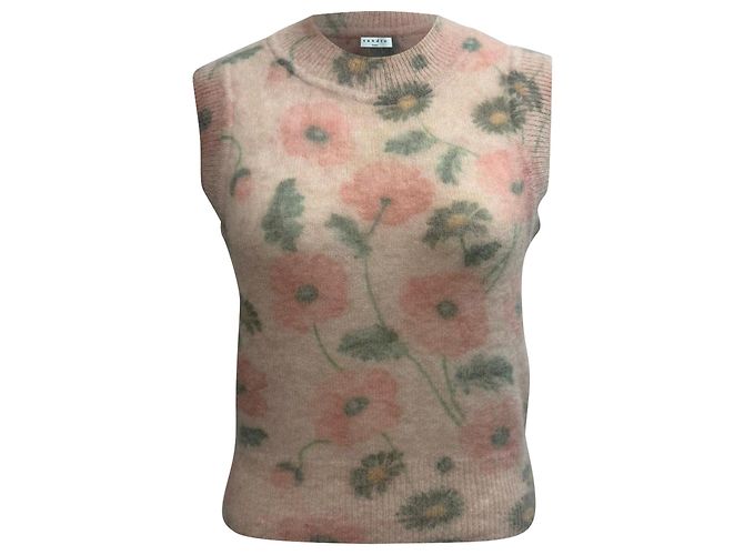 Chaleco de punto con estampado floral Sandro en lana multicolor