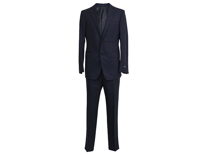 Blazer e pantaloni a righe a un bottone Lanvin in lana blu navy