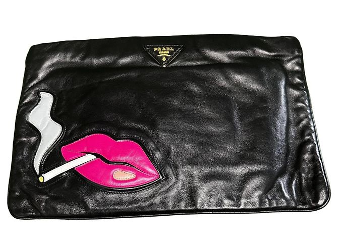 Pochette Prada Nappa Lips Noir Rose