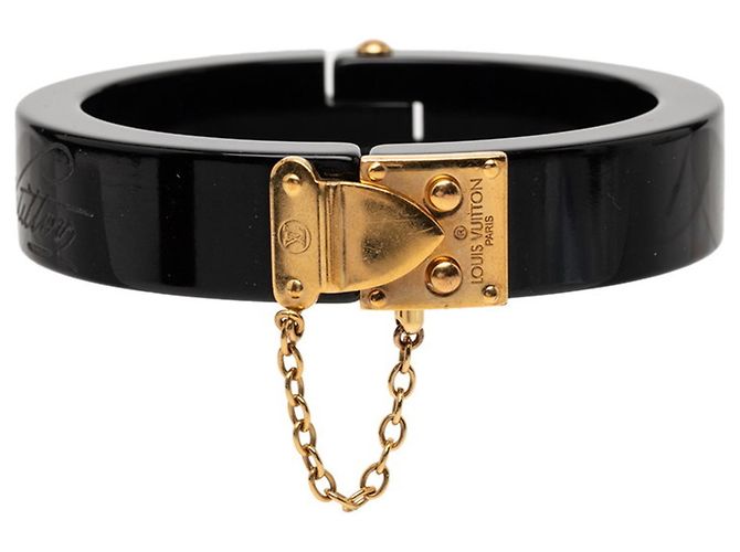 Bracciale Bangle LockMe di Louis Vuitton Nero D'oro