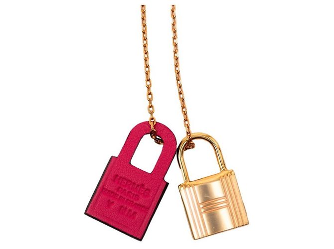 Colar Pendente Hermès O'Kelly PM Rosa Dourado